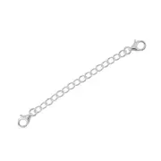 Sterling Silver Double Lobster Clasp Connector Extender Safety Chain 3" #99755