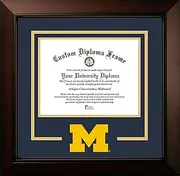 University of Michigan Wolverines 11w x 8.5h Legacy Black Cherry Spirit Logo Diploma Frame