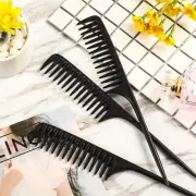 3 Pack Wide Tooth Tail Combs, Black Carbon Fiber Teasing Salon Back Styling Comb