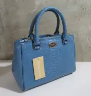 Michael Kors Kellen Embossed Leather XS Satchel Crossbody Sky Blue NEW