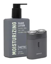 Metro Man 250ml Moisturizing Shave Lotion & Pilot USB Electric Shaver Bundle