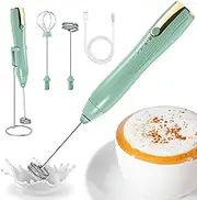 Abizarch Powerful Handheld Milk Frother, Whisk Drink Mixer, Rechargeable Electric Foam Maker, Coffee Frother, Hand Blender, for Latte Cappuccino, Frappe, Matcha Maker