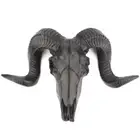 Black Shofar Skull Wall Mounted Hanging Macabre Decorations Rustic Cabin Gifts