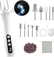 Electric Nail Cutter Wireless for Gel Nails, Manicure Pedicure Set with 11 High-Quality Nail Care Attachments, 10 Speed Levels Adjustable and LED Light