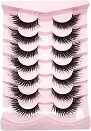 False Eyelashes Kit - 3D Faux Curl Volume Lashes Set - Thin and Light Cosmetic Tool for Business Trip, Beauty Salon, Home, Travel