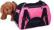 Hohopeti Portable Pet Backpack Carrier Breathable Mesh Dog and Cat Travel Bag Compact Folding Design for Pets Stylish Rose Red Color for