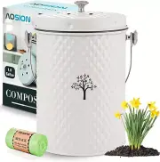 Countertop Compost Bin Kitchen,Odorless Indoor Compost Bin with Lid Compost Bags