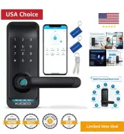 Smart Door Lock with Handle: Keyless Entry Door Lock - Fingerprint Keypad Doo...