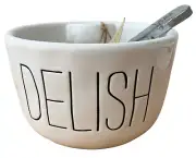 Mud Pie White DELISH Dip Bowl And Spreader New
