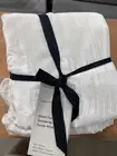 New With Tag West Elm Lush Crinkle Velvet Duvet Cover Full/Queen White