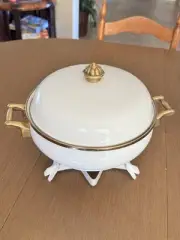 New Vintage Tabletop Vitroceramic Enamel 3Qt. Casserole Buffet Set