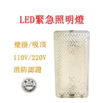 LED*24顆緊急照明燈 消防署認可 壁掛吸頂式停電照明燈 鑽石面超亮時尚款台灣製造SH-24E-D 18 24 32燈