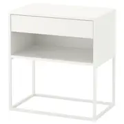 VIKHAMMER Bedside table, white, 60x39 cm