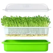3X Sprouter Seed Tray with Lid BPA Free Bean Sprout Grower Sprouting Seeds Tray