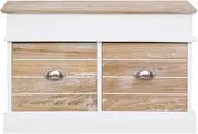 Hall Bench 70x35x45 cm | Entryway Storage Bench | Paulownia Wood | Space Saving Solution for Small Homes | Rustic & Durable Design