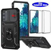 For Samsung Galaxy S20 FE 5G Ring Kickstand Case Cover with Screen Protector