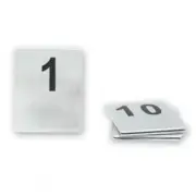 Table Number Set of 1-10 Stainless Steel 80 x 100mm Cafe Restaurant Bistro