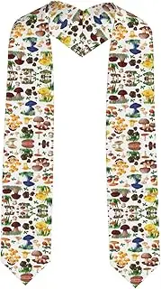 [SKKNT] Japanese Painting Mushroom Print Graduation Shawl Stole For Academic Commencements Honor Sash Congratulations Gift