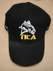 Tica Born to Perform Black Baseball Cap Hat Fabric Back Stretch Fit Fishing