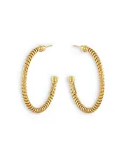 Alberto Milani 18K Yellow Gold Via Bagutta Tubogas Hoop Earrings