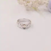 10 Triple Moon Phase Crescent Moon Moonstone Witch Wicca Pagan Silver Ring Gift New