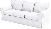 Heavy Cotton Ektorp Sofa 3 Seat Cover Replacement is Made Compatible for IKEA Ektorp Three Seat Sofa (White Sofa)