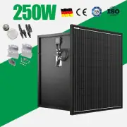 12V 250W Fixed Solar Panel Kit 250 watt Mono Caravan Camping Home Battery Charge
