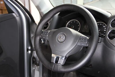 Stitch On Steering Wheel Skin Wrap Cover Black w/Needle & Thread *Best Selling* (for: Porsche)