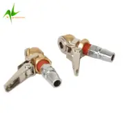 2pc Lock On Clip Inflator Steel Fitting Air Tyre Chuck Ball Tire Valve Stem