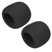 2PCS Thicken Sponge Foam Mic Cover Handheld Microphone Windscreen Black for KTV