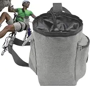 Rock Climbing Chalk Bag, Chalk Storage Bag with Zippered Pocket and Adjustable Waist Belt, Organizer Pack for Weightlifting, Gymnastics