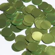 Round Flat Sequin 18mm Top Hole Lime Green Fluorescent Shiny Metallic