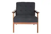 SK Designer Living | Replica Hans Wegner Plank Armchair | Charcoal & Walnut