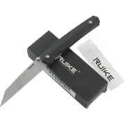 Ruike P865 Linerlock Folding Pocket Knife Black Textured G10 Handle RKEP865B