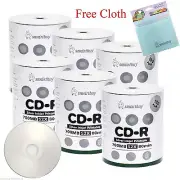 600 SmartBuy CD-R 52X Silver Inkjet Hub Printable Disc + FREE Micro Fiber Cloth