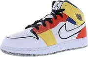 [Nike] Jordan Air 1 Mid Se (Gs) (Black/Metallic Gold-White, White/Black/Picante Red, 7 Big Kid