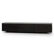 Letty 2.3m Wooden Entertainment Unit - Full Black