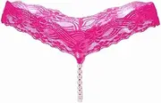 [CAMEMO] Sexy Lace T-Pants Pearl Massage Mini Panties Ladies Transparent Underwear Women Sexy Chain Thongs Sexy Panties Women