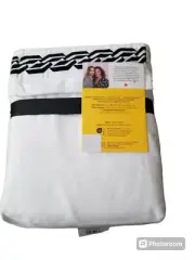 Black Chain Embroidery Full 400 Thread Count Bedding Sheet Set - DVF