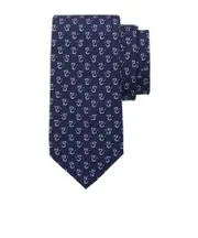 Dragon pattern tie One size blue