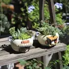 Pen Container Resin Flower Pot Decorative Ornament Garden Cactus Potted