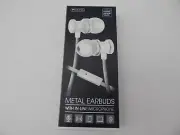 Sentry Universal Metal Stereo Earbuds With Microphone White New