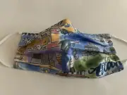 Face mask Atlantic City NJ Map Multi cotton hand made Fun Gift NWT