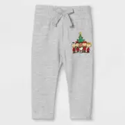 Baby Adaptive Peanuts Family Holiday Graphic Jogger Pants - Light Gray - Sz 0-3M