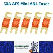 5 x 50A AFS Mini ANL Fuses 32V 50 Amp fuses Car Truck Boat Stereo Audio Fuses