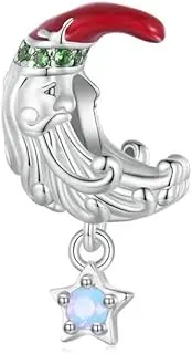 [DOYIS] 925 Sterling Silver Charms for Pandora Bracelet,Moonlight Santa Charm Pendant,Women Jewelry Gifts