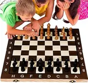 Chess Board Set,Chess Board with Checkers | Foldable Wooden Portable Educational Checker Games for Men Women Beginners Father