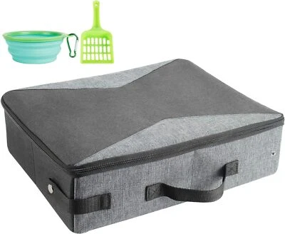 HiCaptain Portable Litter M - For small and medium cat(Pack Of 1), Black/Gray