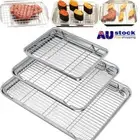 Stainless Steel Baking Tray with Cooling Rack Kitchen Cookie Oven Sheet Pan AUS