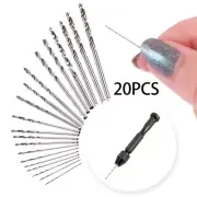 20 Pcs Mini Drill Bit Set Small Craft Hobby Jewellery Beading Threading Tools